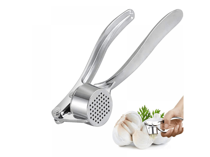  1 presse-ail en acier inoxydable, coupe-ail, presse-ail, passe au lave-vaisselle, aide de cuisine pratique pour l'ail frais et le gingembre (argent) - grey silver  - Conforama B