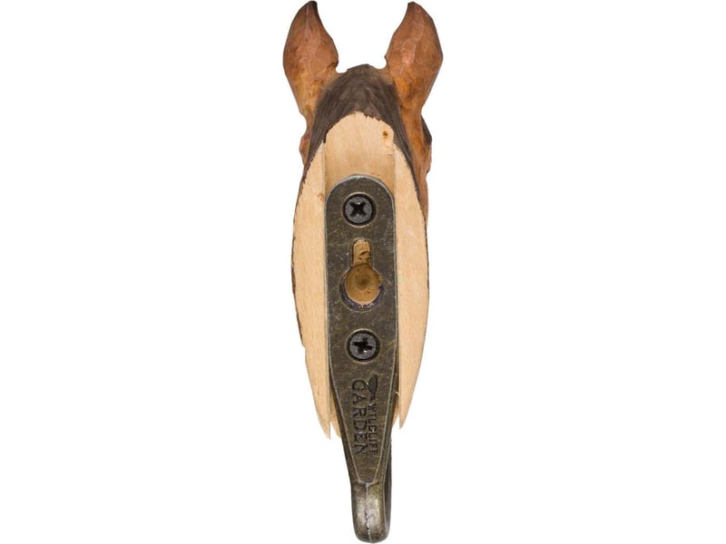  Patère animal en bois sculpté à la main et métal cheval pur sang arabe  - Conforama D