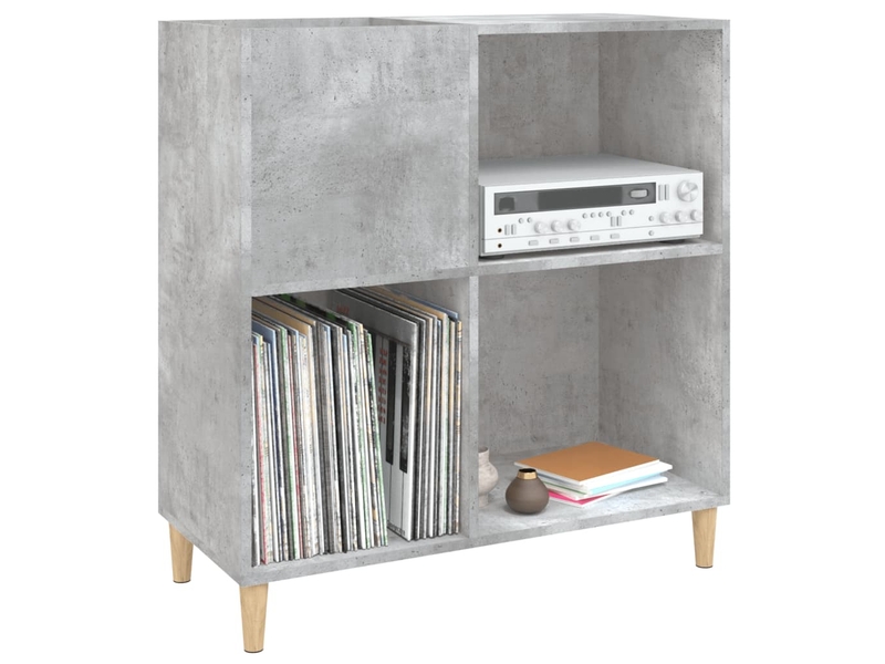  Armoire à disques, armoire de rangement gris béton 84,5x38x89 cm bois d'ingénierie shl5919  - Conforama D