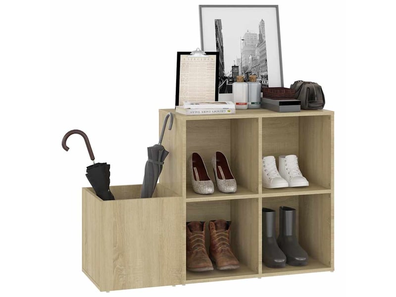  Meuble à chaussure, armoire à chaussures d’entrée chêne sonoma bois ingénierie  - Conforama D