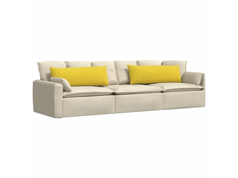 Lot de 2 coussins de canapé, coussins décoratifs tissu jaune clair 120 x 40 cm cf58886 - Conforama C