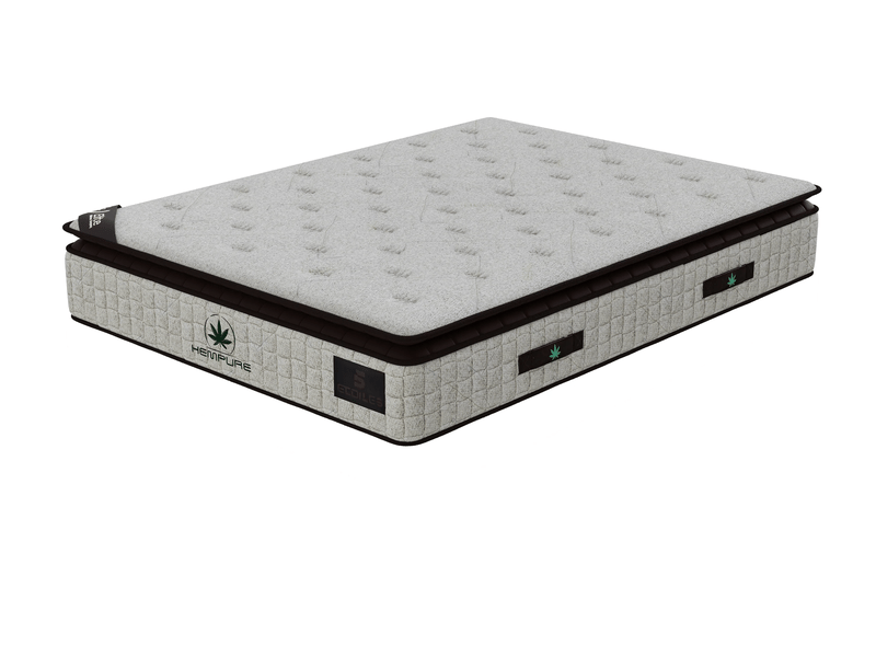 Matelas natural hempure 160x200 cm hauteur 30 cm latex synthétique micro-ressorts ensachés 7 zones soutien équilibré - Conforama A