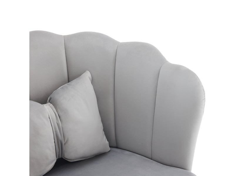  Chaises velours modernes - dossier pétale, pieds dorés en métal, coussin papillon, salon ou chambre  - Conforama D