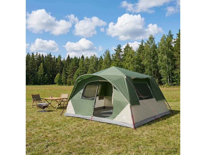  Tente instantanée, tente de camping 10 personne vert polyester et acier  - Conforama B