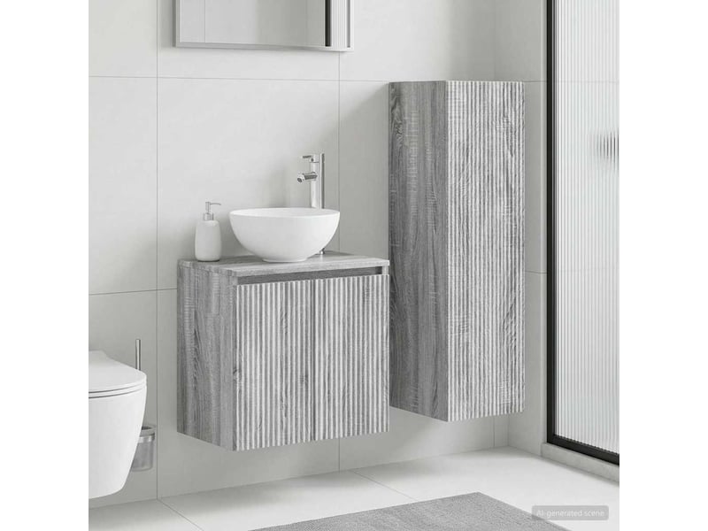  Ensemble de mobilier de salle de bain 2 pcs sonoma gris shl7764  - Conforama B