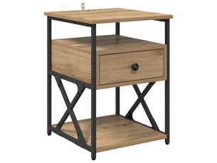 Table de chevet - cabinet de chevet - table de nuit chêne artisanal 40 x 42 x 55 cm
