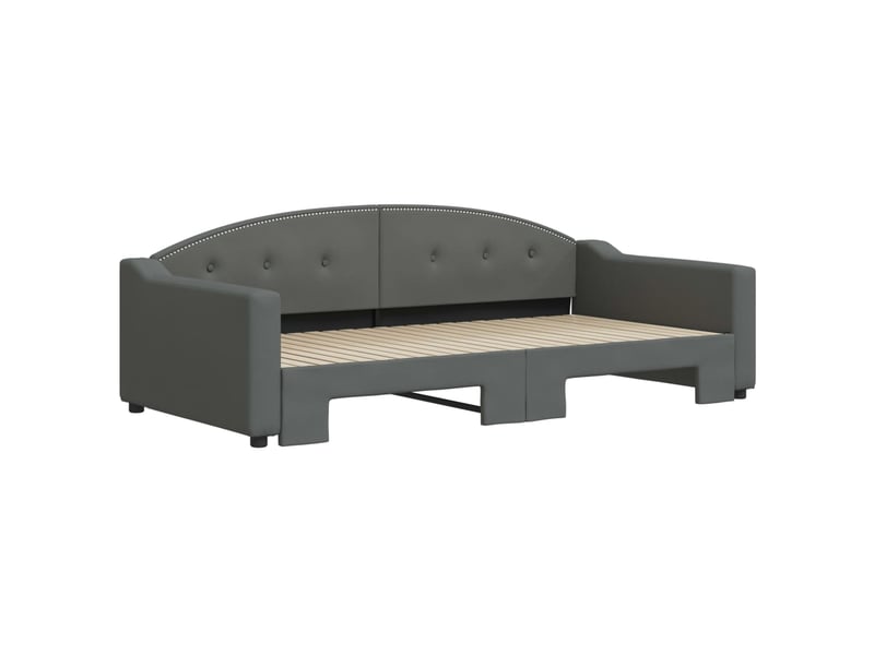  Lit simple- lit adulte -  lit de jour avec gigogne sans matelas gris foncé 100x200 cm  - Conforama B