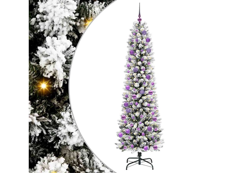  Sapin de noël artificiel, arbre de noël blanc 240 cm pvc, métal et plastique shl5478  - Conforama A