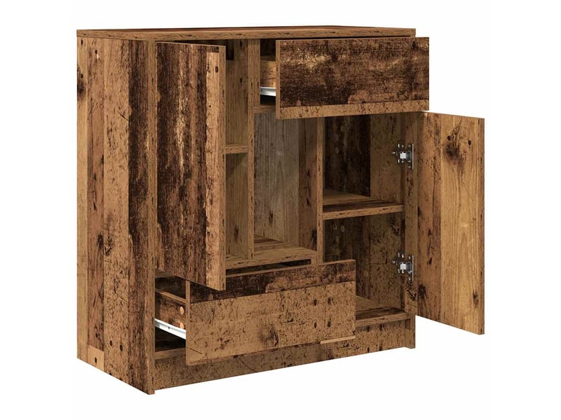  Buffet - bahut - meuble de rangement avec tiroirs et portes vieux bois 70,5x34x74,5 cm  - Conforama E