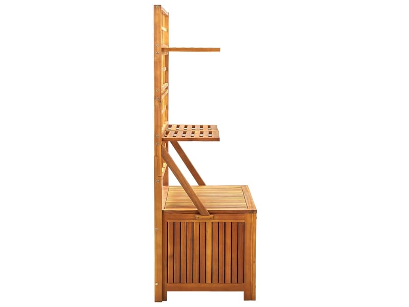  Boîte de rangement avec treillis 99 x 55 x 160cm bois acacia solide 02_0012996  - Conforama D
