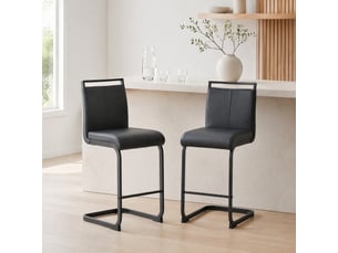 tabouret de bar <strong>HAUSS SPOLE</strong> - noir hauteur d'assise 63.5 cm vendu Par paire