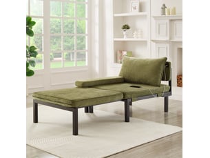 Fauteuil convertible <strong>MODENVIE</strong> <strong></strong> Velours vert vendu A l'unité