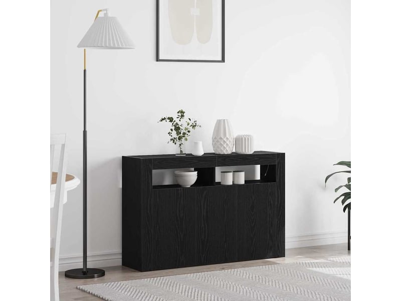 Buffet - bahut - meuble de rangement chêne noir 116 x 30 x 75 cm bois d'ingénierie - Conforama B