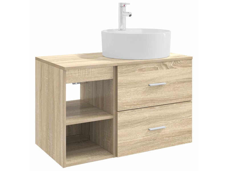  Ensemble de mobilier de salle de bain 2 pcs chêne sonoma shl1795  - Conforama A