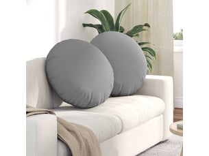 Lot de 2 coussins de siège, coussins décoratifs tissu gris nuage ø80 x 29 cm cf59837
