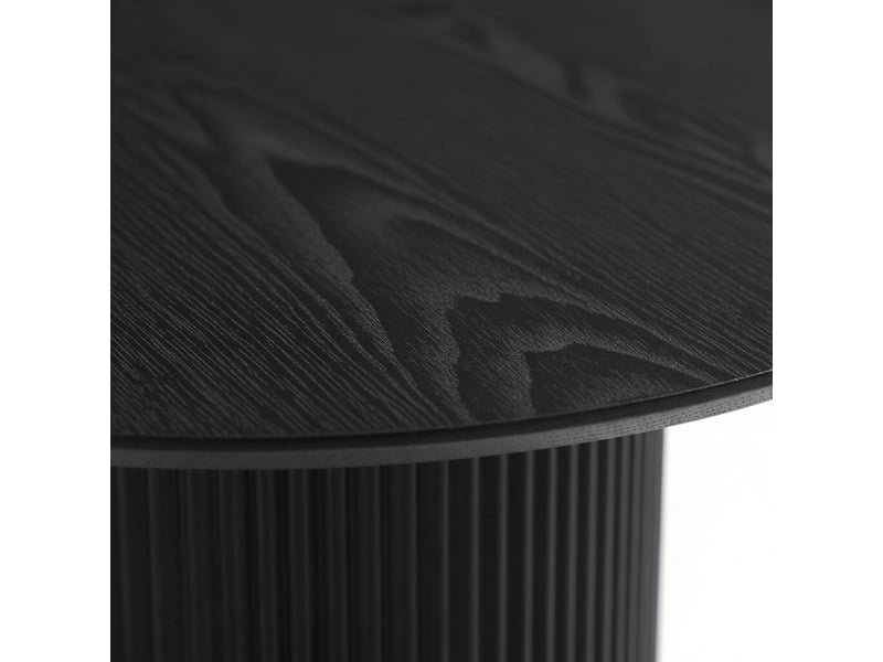  Duo tables gigognes rondes plateau noir mat &amp; métal noir ø80 cm – baieta  - Conforama C