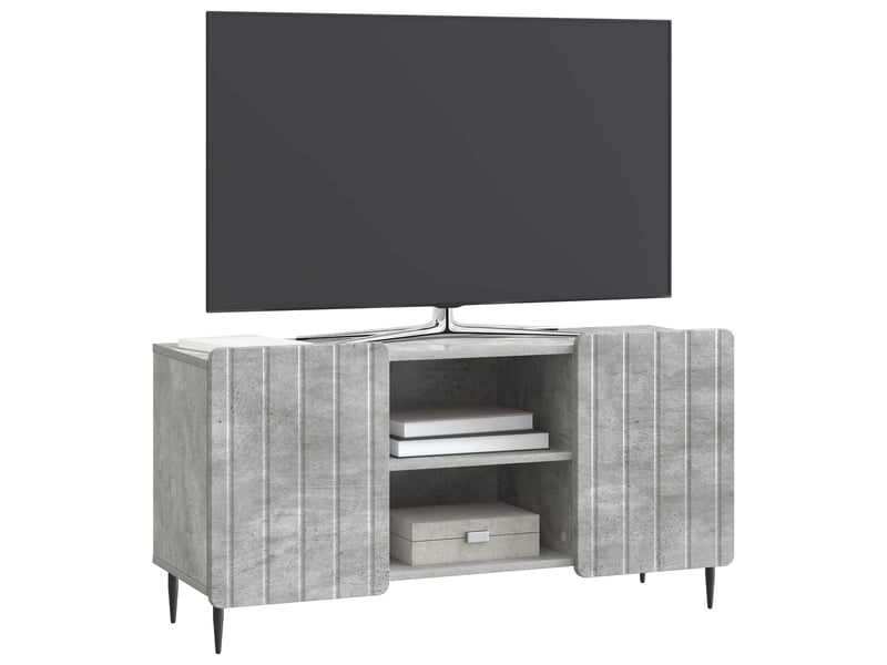  Meuble tv - banc tv - meuble de rangement 102 x 34,5 x 52 cm gris béton bois d'ingénierie  - Conforama C