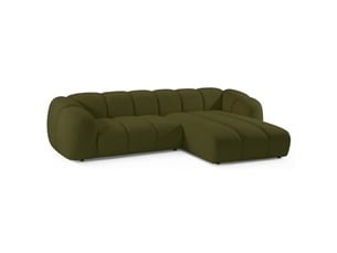 Selsey millma - canapé d'angle - 300 cm - velours vert