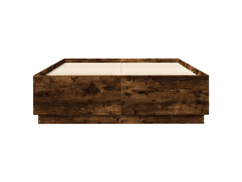  Lit double- lit adulte -  cadre de lit sans matelas chêne fumé 120x200 cm  - Conforama C