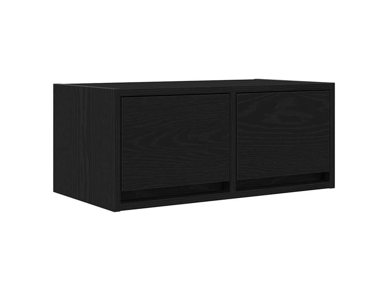  Lot de 2 meuble tv bas salon chêne noir 60x31x25,5 cm bois d'ingénierie shl80302  - Conforama E