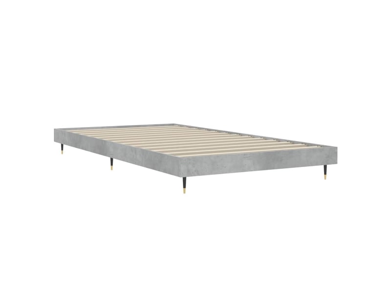  Lit simple- lit adulte -  cadre de lit sans matelas gris béton 100x200 cm  - Conforama D