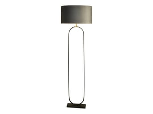 Searchlight modish lampadaire, noir, abat-jour gris foncé, 1 x e27