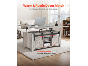 Table basse rectangulaire coloris bois clair <strong>VEVOR</strong> <strong>KLCT-17</strong> - 50 cmx100 cm