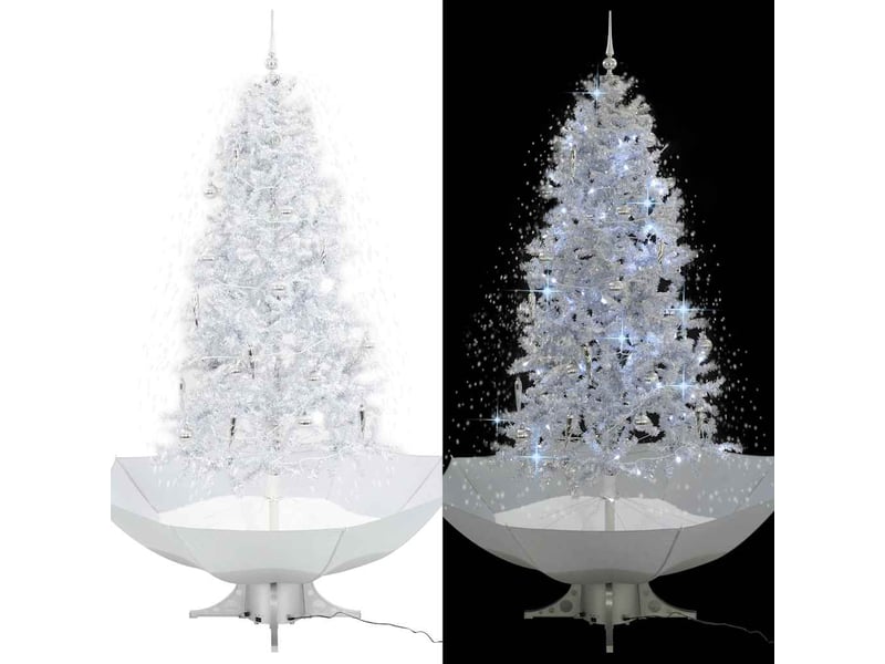  Arbre de noël, sapin de noël neigeux avec base de parapluie blanc 190 cm  - Conforama B