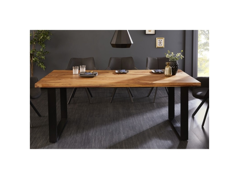  Table loden – rectangulaire 160 cm – bois sheesham et métal – style industriel  - Conforama C