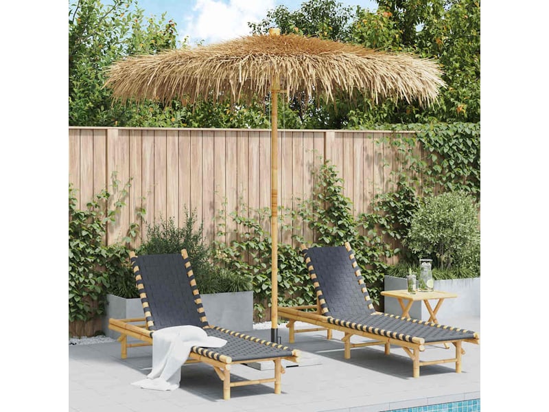  Parasol en bambou avec toit en feuille de bananier 210 cm  - Conforama C