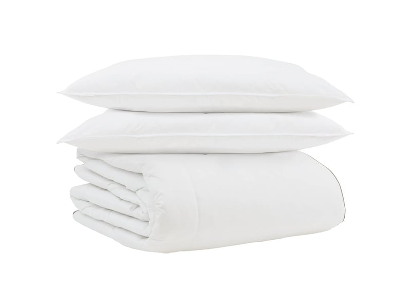  Duvet d'hiver avec oreiller 3 pièces - couette blanc plume de canard  - Conforama A