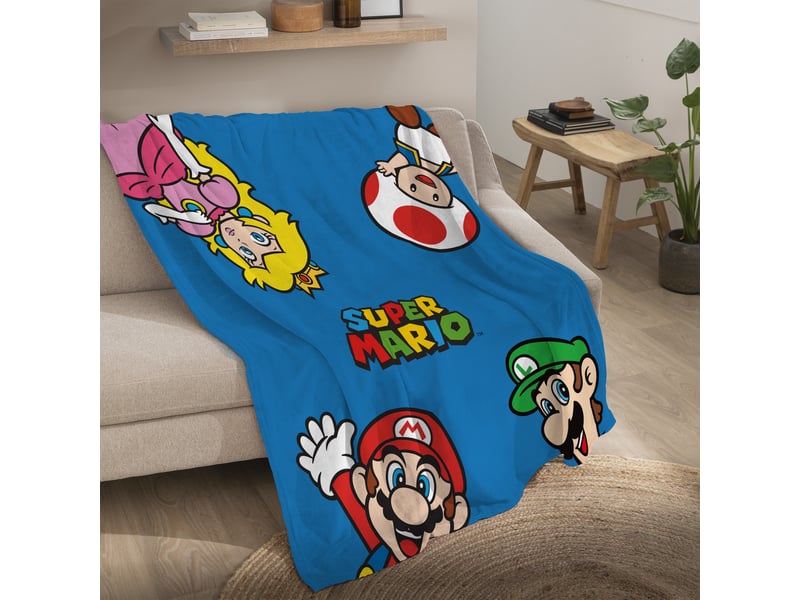 Plaid polaire imprimé, mario let's go 110x140cm  - Conforama B
