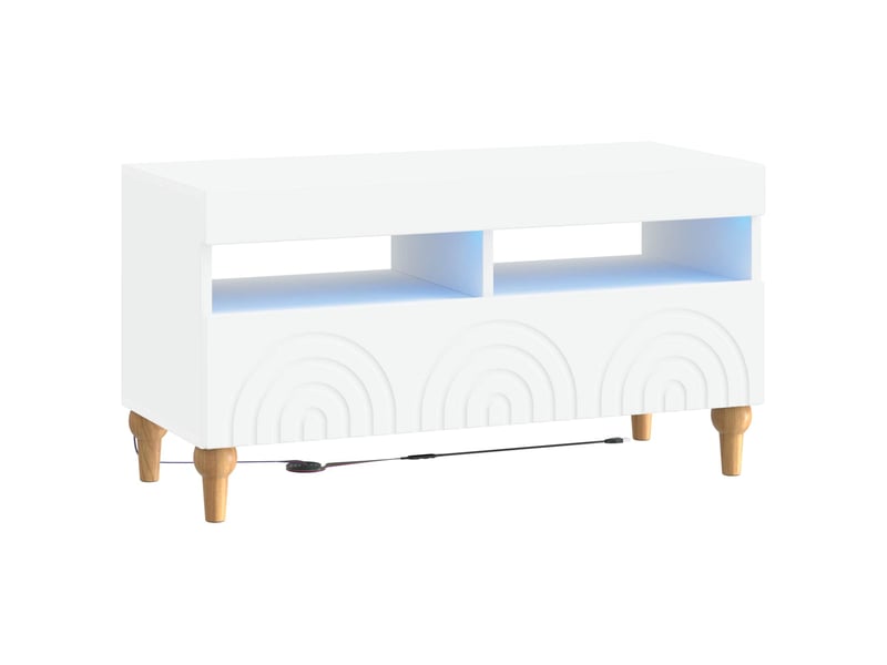  Meuble tv - banc tv - meuble de rangement led blanc bois d'ingénierie  - Conforama A