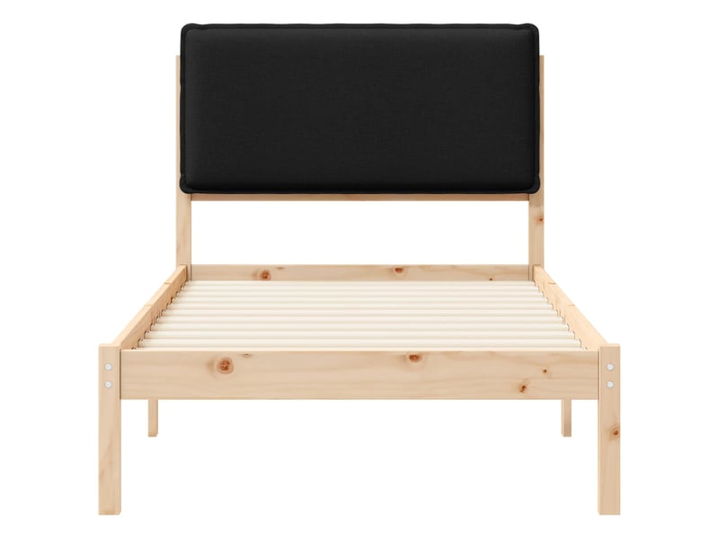  Lit simple- lit adulte -  cadre de lit avec tête de lit rembourrée noir 80 x 200 cm  - Conforama D
