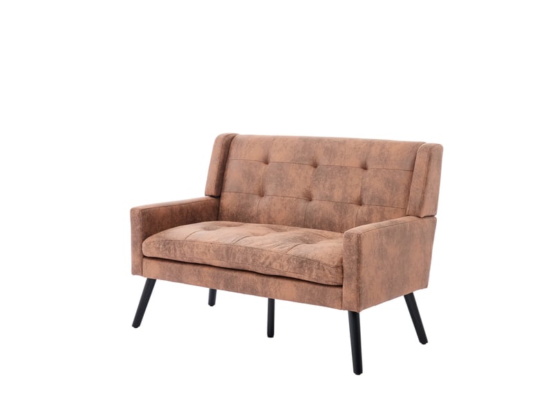  Banquette 2 places en lin l119 cm, pieds bois massif antidérapants, coussin mousse haute densité  - Conforama C