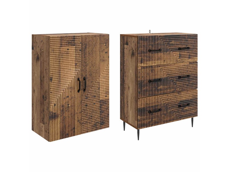 Ensemble de meubles 2 pcs, rangement de salon 66 x 34,5 x 90 cm bois d'ingénierie shl8515 - Conforama D