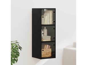 Meuble mural, meuble de rangement salon 35 x 37 x 102 cm bois d'ingénierie chêne noir
