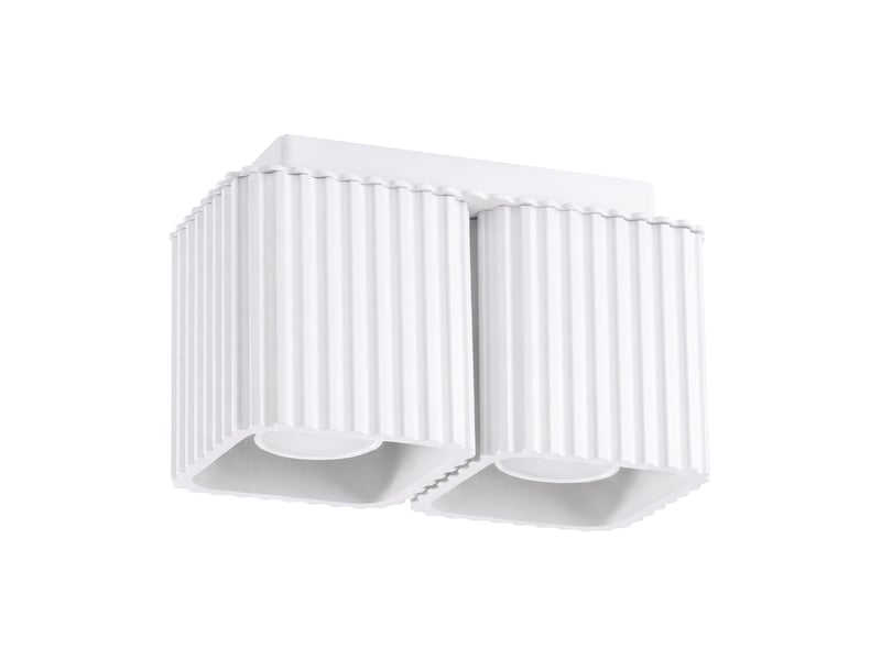 Plafonnier riff 2 blanc gu10 aluminium moderne 12x20.5x10cm SL.3030 - Conforama A
