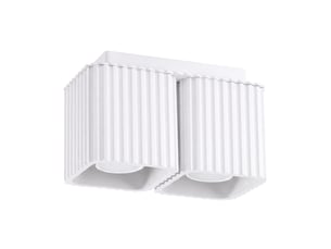 Plafonnier riff 2 blanc gu10 aluminium moderne 12x20.5x10cm