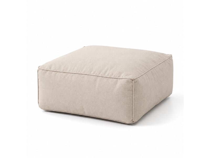  Pouf d’extérieur beige tissu déperlant – 85x85x30 cm praiano  - Conforama A