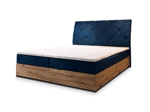 Lit avec rangement 160x200 cm <strong>MASSENO</strong> <strong></strong> coloris bleu