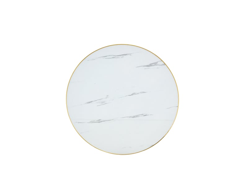  Table d'appoint ronde,60x60x74 cm,avec base stable,mdf,effet marbre blanc  - Conforama D