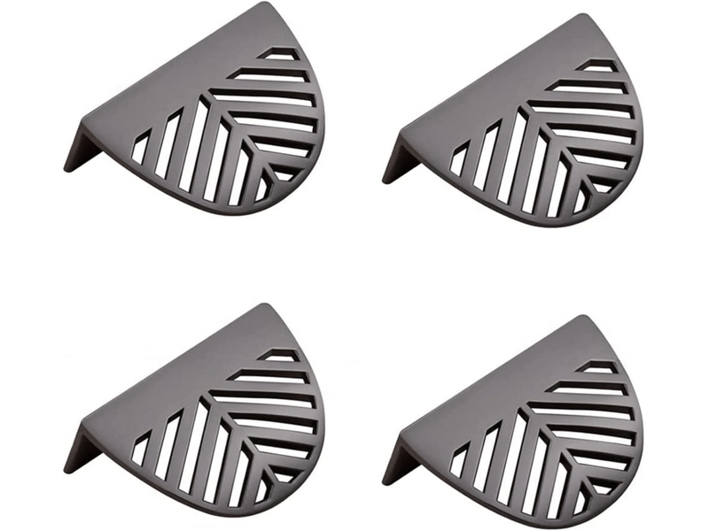  Jeu de 4 boutons de porte en forme de feuille, poignées en laiton pour tiroirs, placards de cuisine et armoires à vêtements - noir  - Conforama A