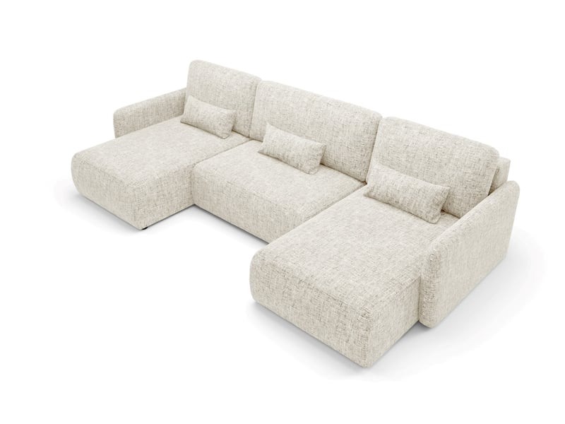 Canapé d'angle convertible livello u beige - Conforama E