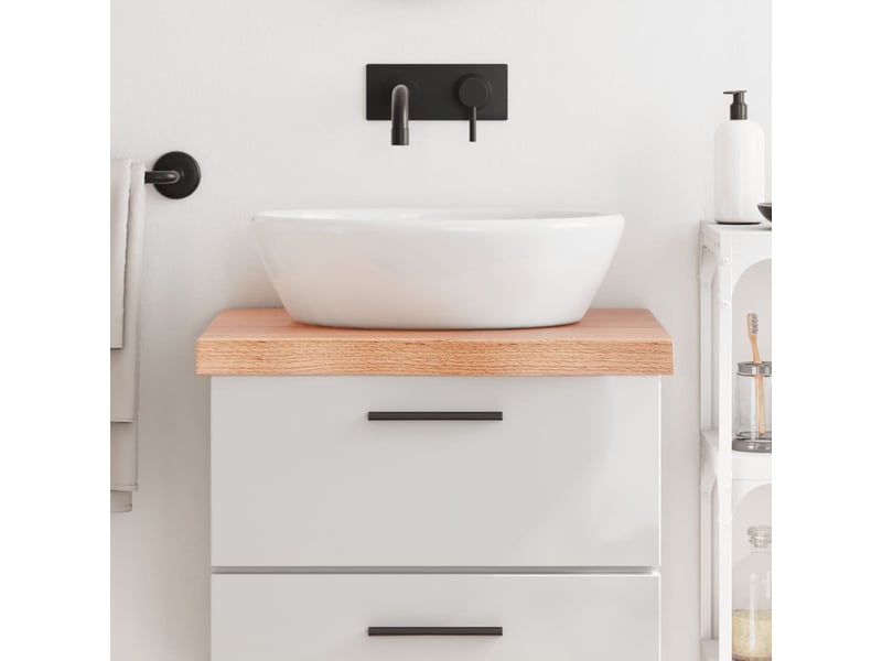 Comptoir de salle de bain, plan de travail marron 60x50x(2-6) cm bois traité cf65807 - Conforama B