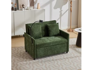 Canapé convertible 1 place 109x72 cm avec port usb vert sans matelas