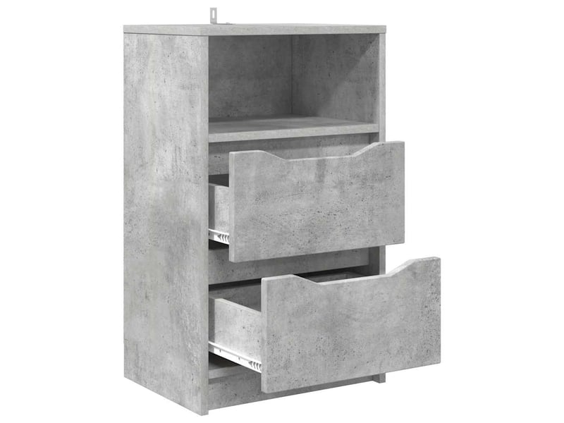  Tables de chevet avec tiroir 2 pièces gris béton 40 x 30 x 467 cm  - Conforama E