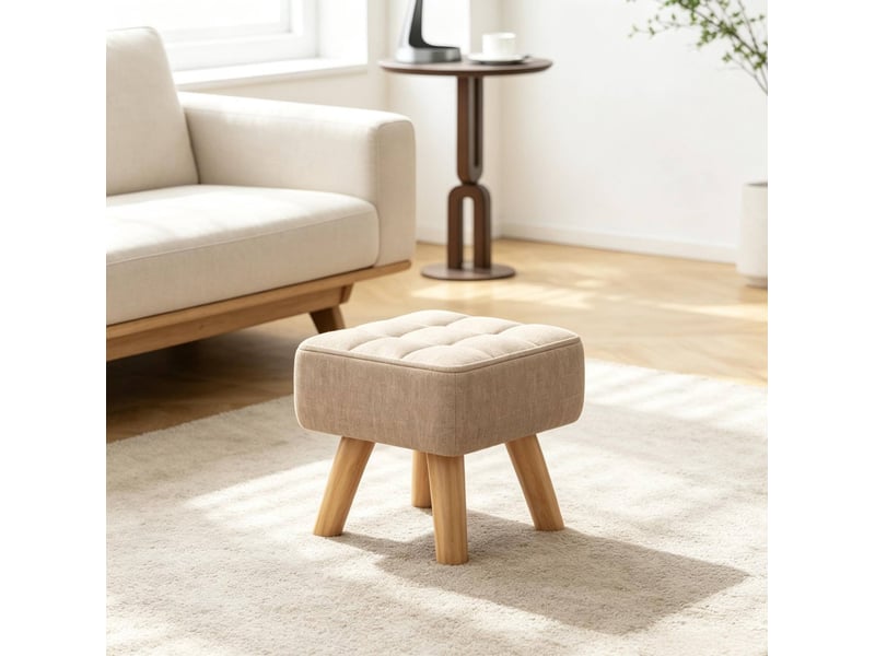  Pouf repose-pieds carré rembourré 27 x 27 cm homvra  - Conforama D