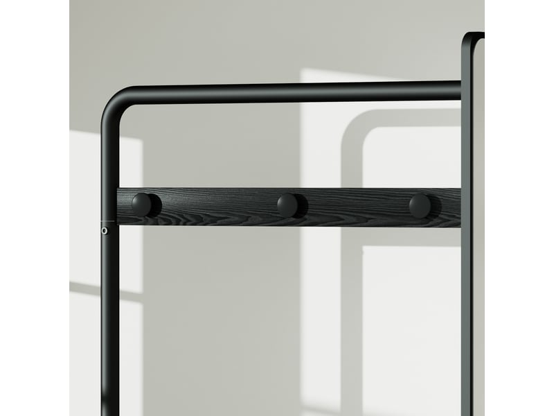 Portemanteau 170 cm en acier et panneau de particules noir - Conforama E