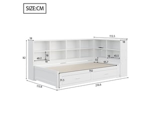 Lit simple 90x190 cm coloris blanc